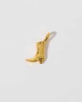 COWGIRL BOOT CHARM PENDANT 18K GOLD PVC