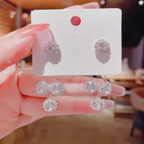 Creative High Grade Micro Pave Zircon Earrings Gold Electroplated Women