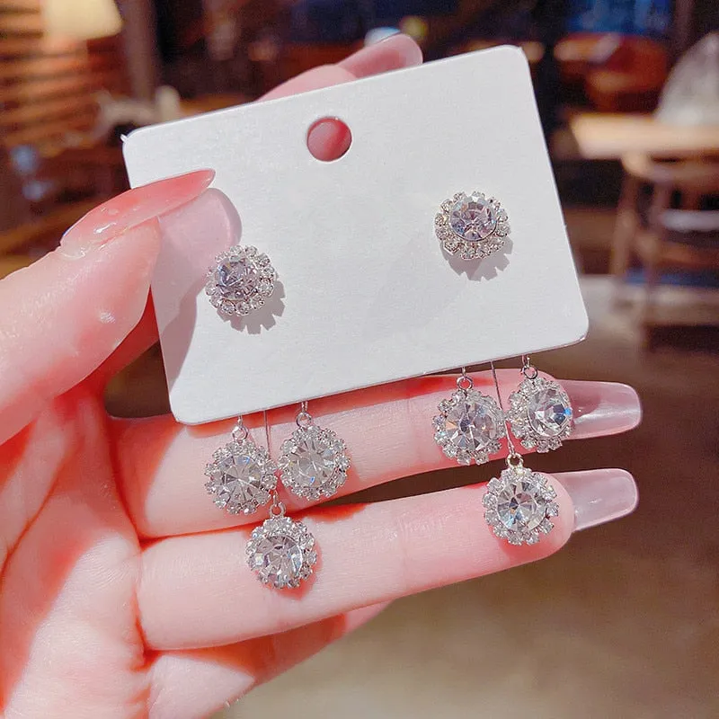 Creative High Grade Micro Pave Zircon Earrings Gold Electroplated Women