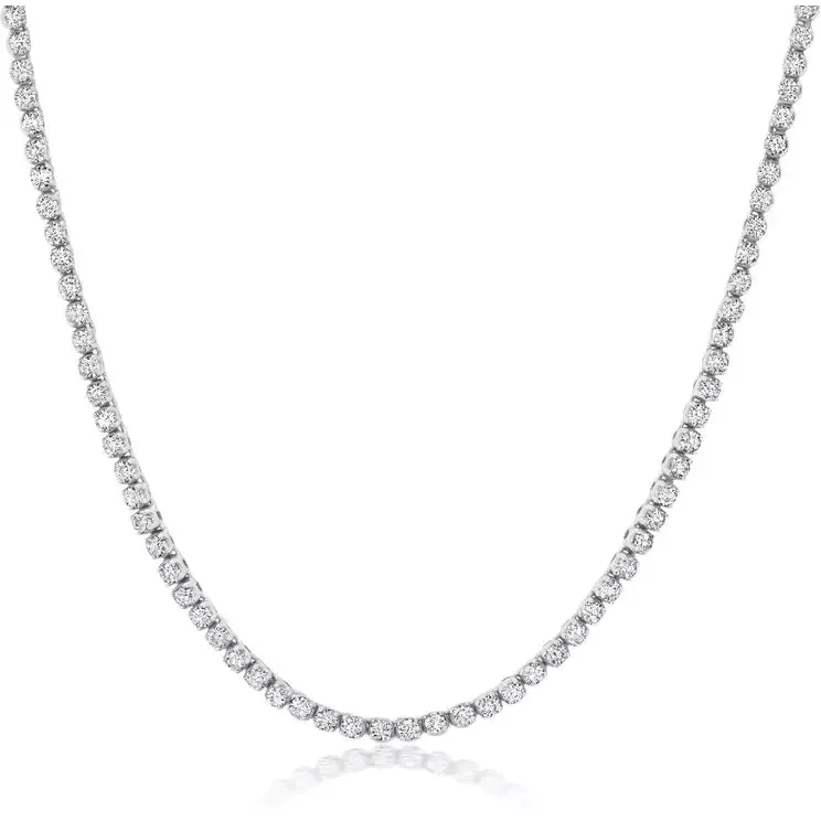 CRISLU Adjustable Tennis Necklace Finished in Pure Platinum or 18kt Gold