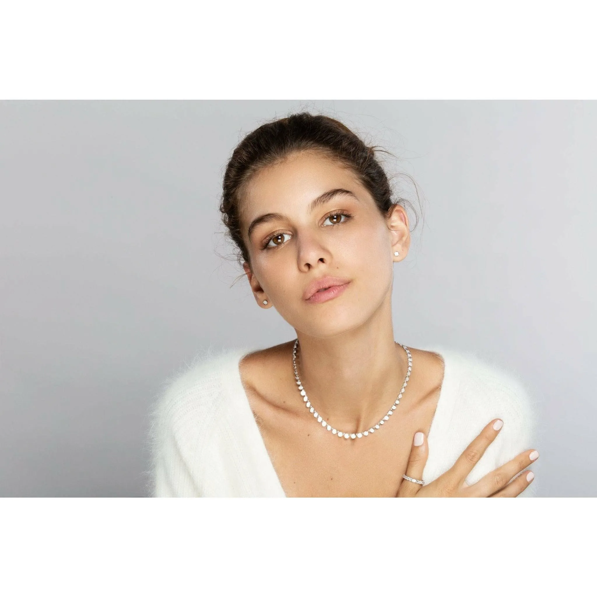CRISLU Infinity Tennis Necklace Finished in Pure Platinum