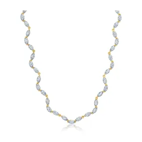 CRISLU Marquis Tennis Necklace in Platinum