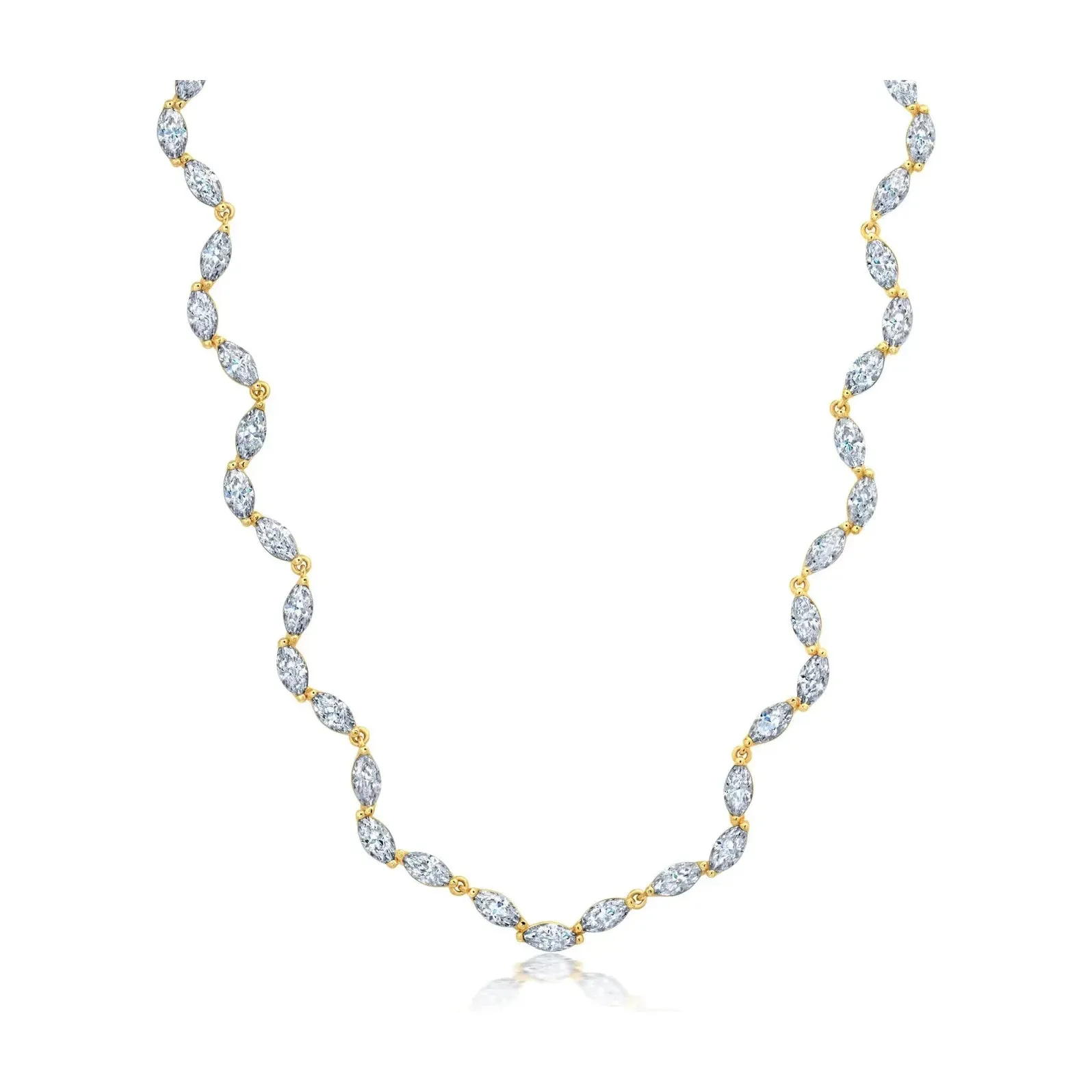 CRISLU Marquis Tennis Necklace in Platinum