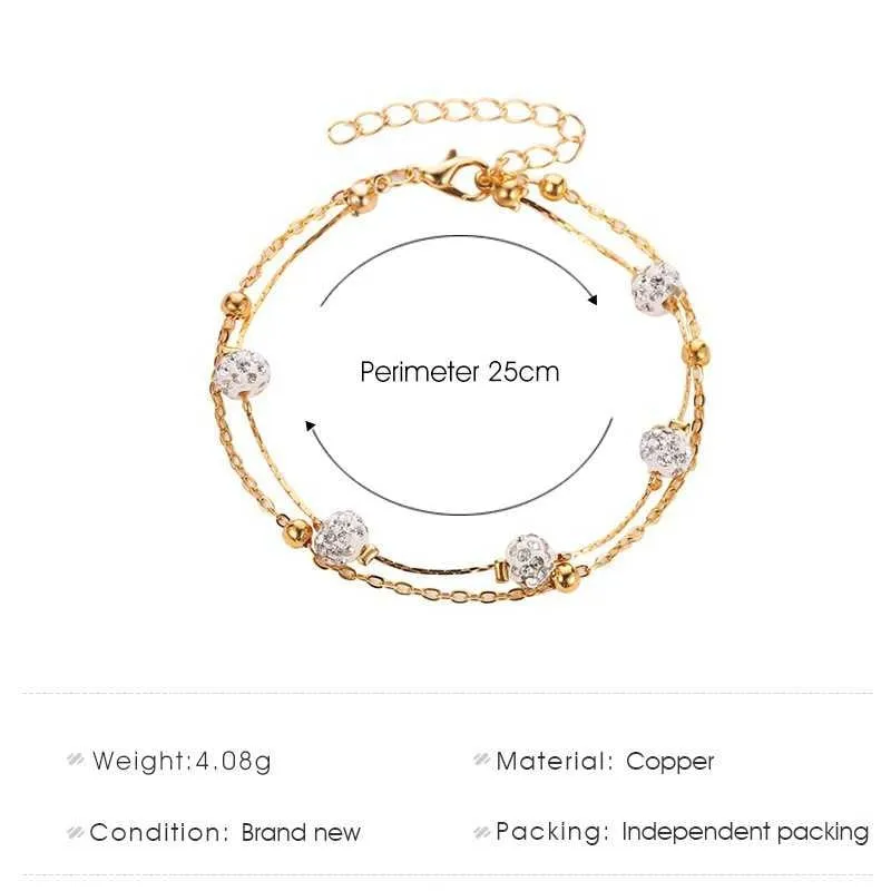 Crystal Rhinestone Foot Chain Anklets For Women