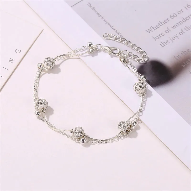 Crystal Rhinestone Foot Chain Anklets For Women