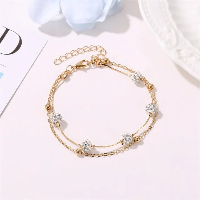 Crystal Rhinestone Foot Chain Anklets For Women
