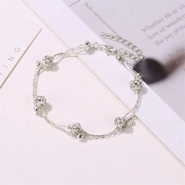 Crystal Rhinestone Foot Chain Anklets For Women