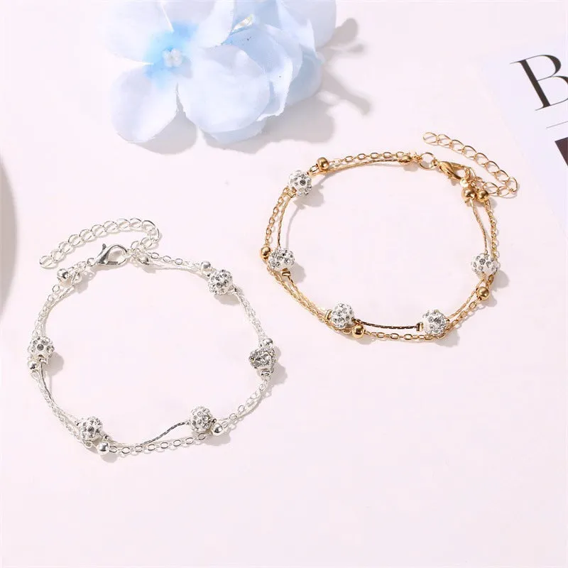 Crystal Rhinestone Foot Chain Anklets For Women