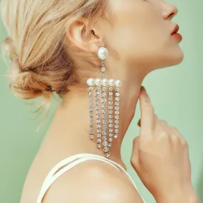 Crystal Tassel Drop Dangle Earrings