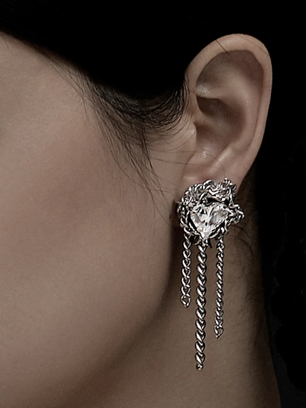 Crystal Tassel LOVE Earrings