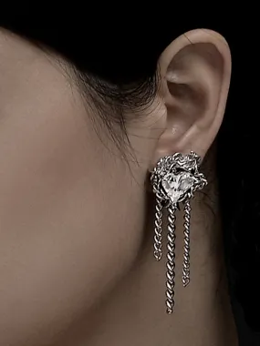 Crystal Tassel LOVE Earrings