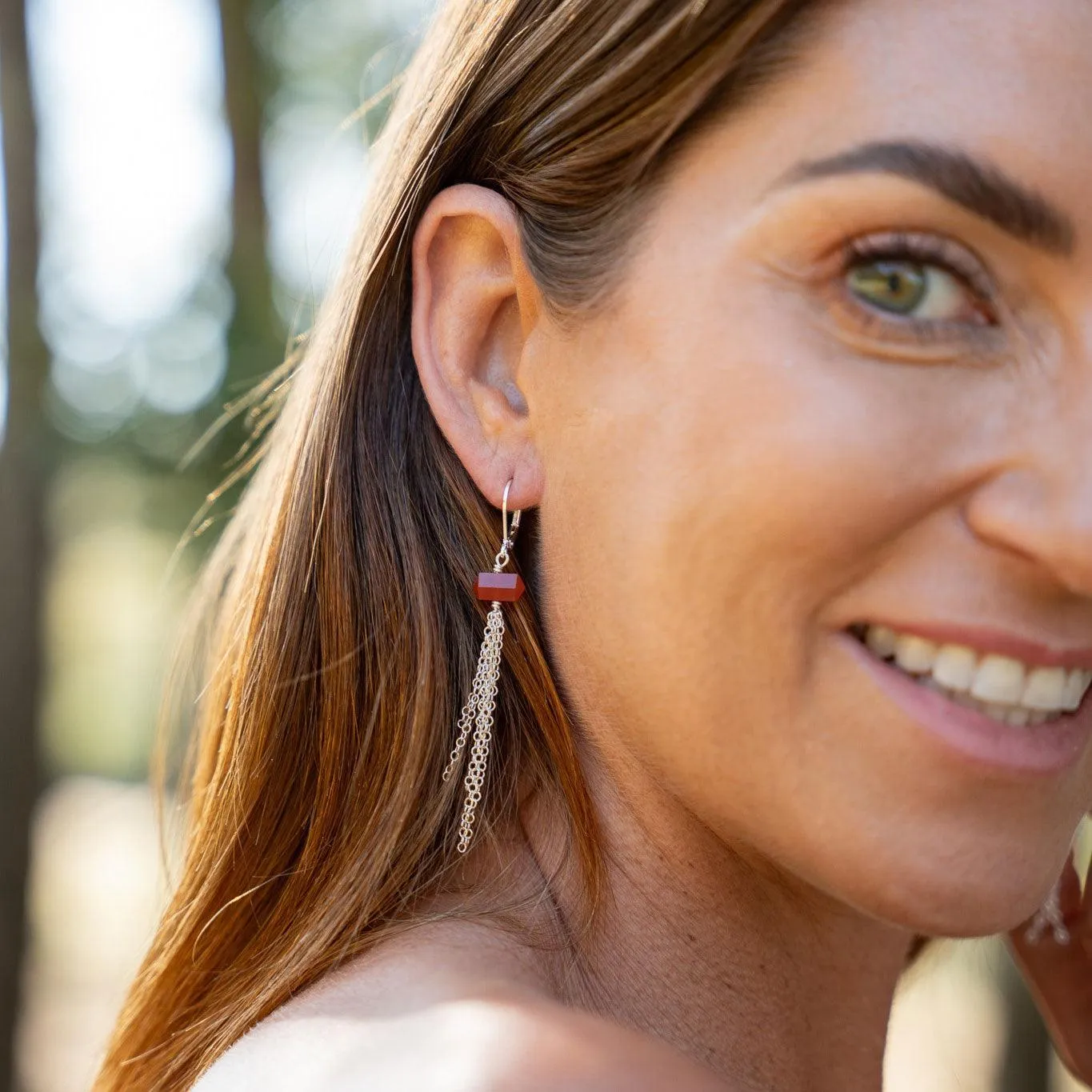 Custom Double Terminated Crystal Point Tassel Earrings