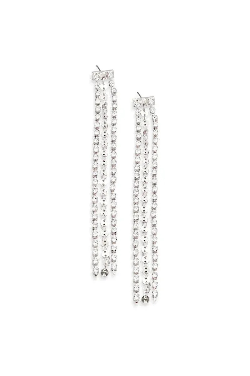 Dainty 3 Layer Tassel Rhinestone Crystal Fringe Earring