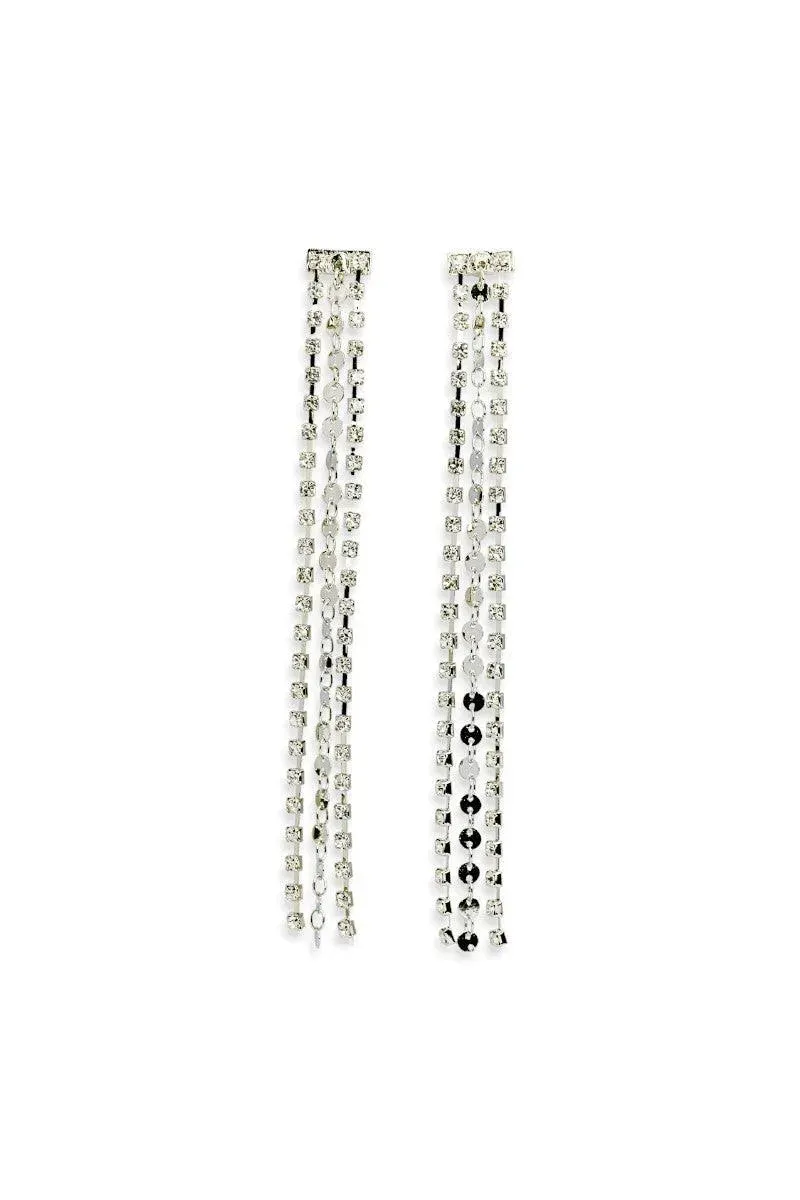 Dainty 3 Layer Tassel Rhinestone Crystal Fringe Earring