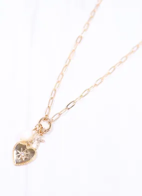 Dalton Charm Necklace Gold