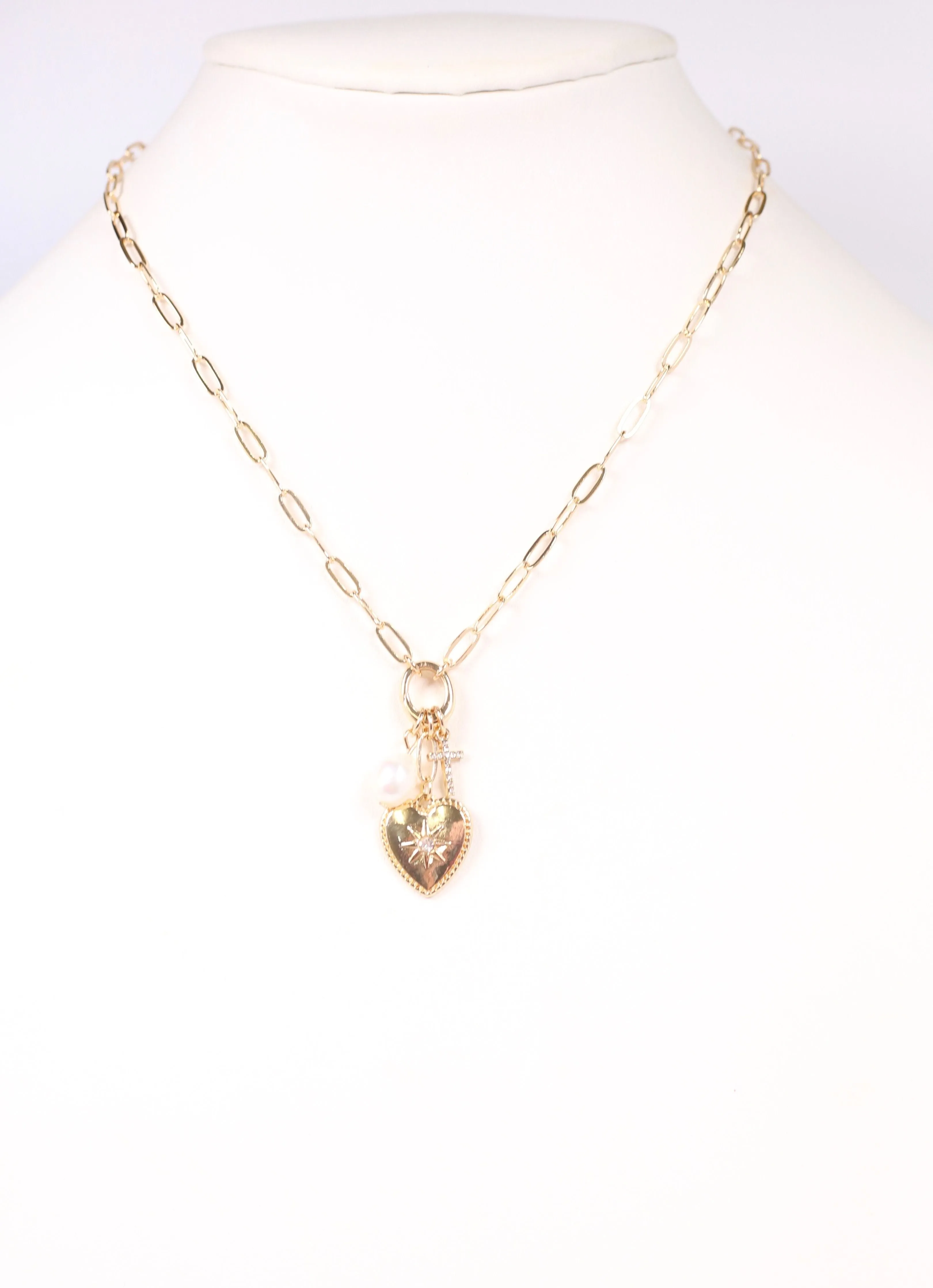 Dalton Charm Necklace Gold