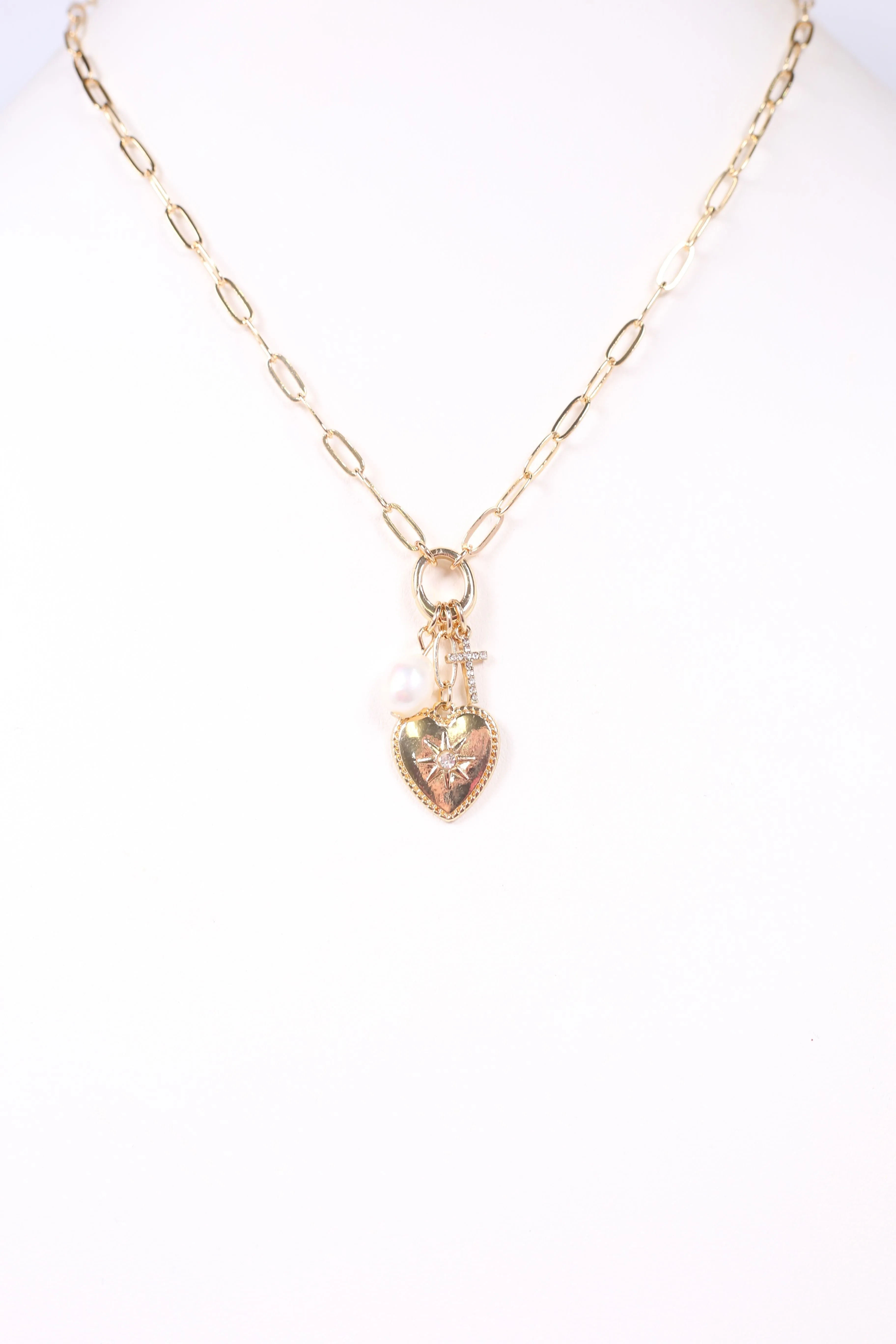 Dalton Charm Necklace Gold