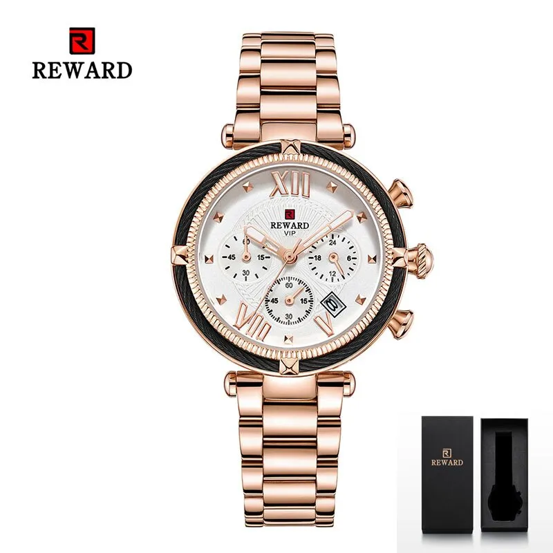 Designer Sports Bracelet Wristwatch with Chronograph for Women