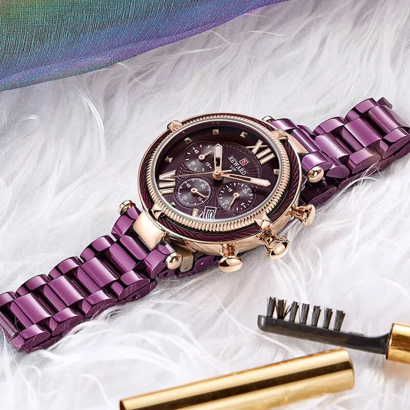 Designer Sports Bracelet Wristwatch with Chronograph for Women