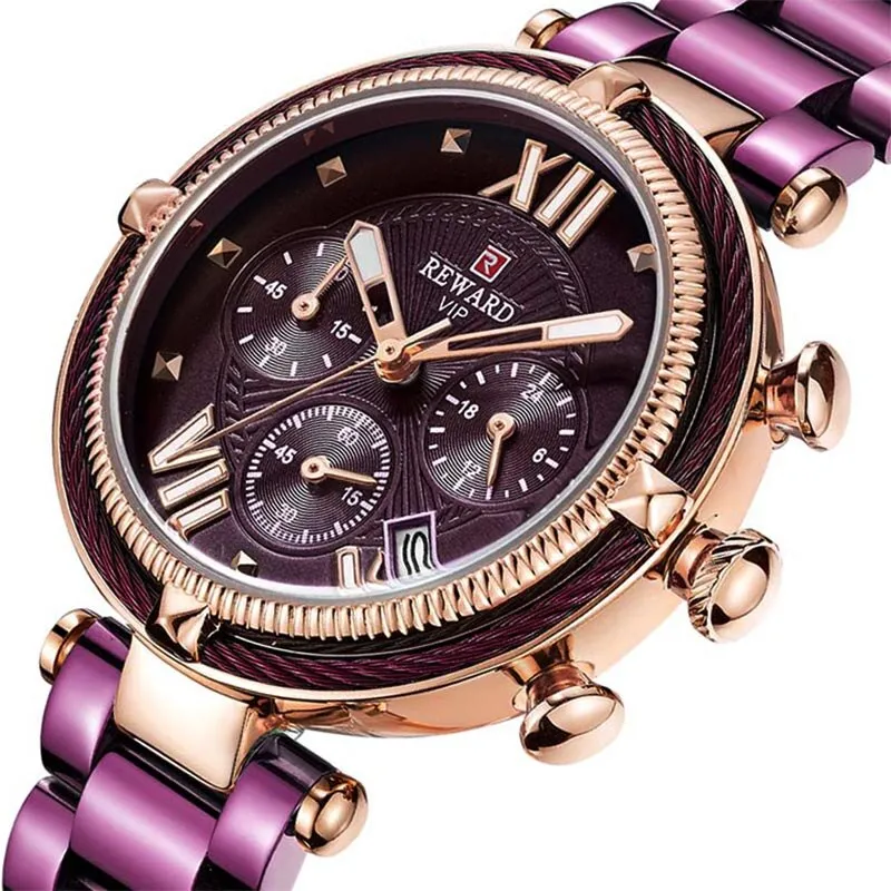 Designer Sports Bracelet Wristwatch with Chronograph for Women