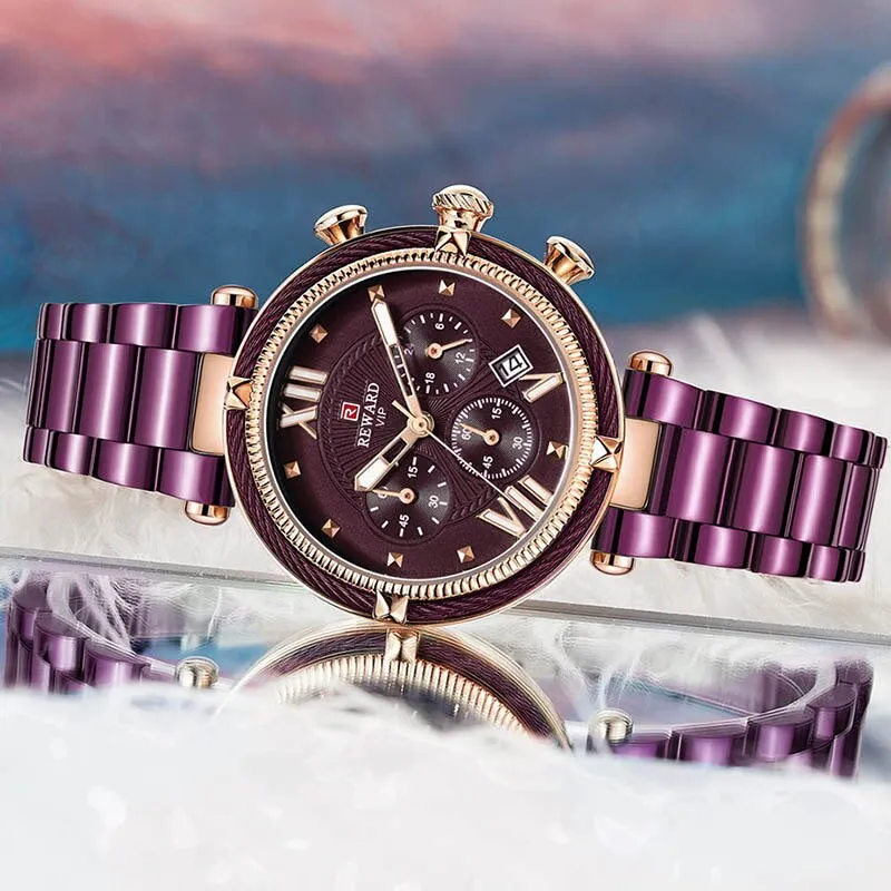 Designer Sports Bracelet Wristwatch with Chronograph for Women