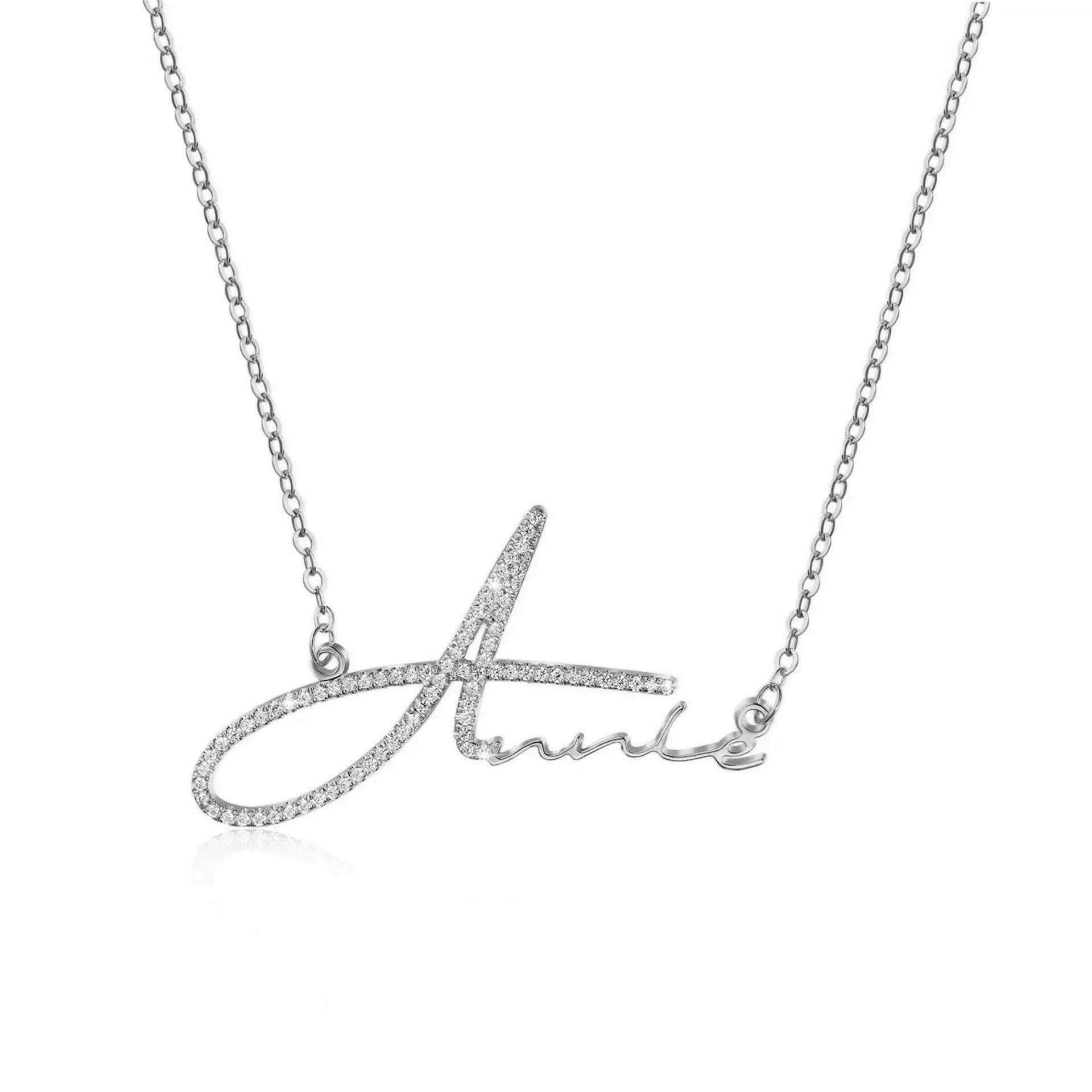 Diamond Name Necklace, Custom Diamond Name Necklace, Diamond Name Chain