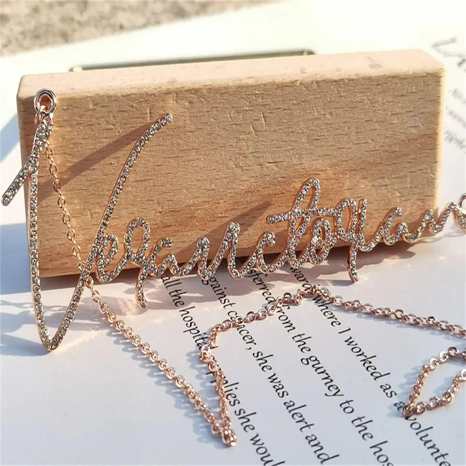 Diamond Name Necklace, Custom Diamond Name Necklace, Diamond Name Chain