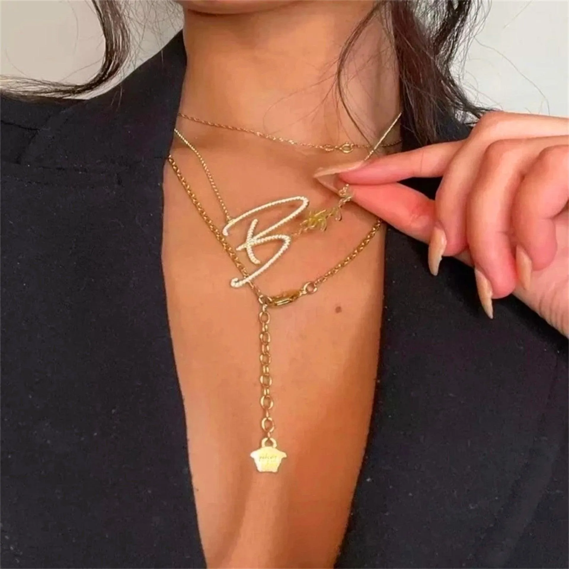 Diamond Name Necklace, Custom Diamond Name Necklace, Diamond Name Chain