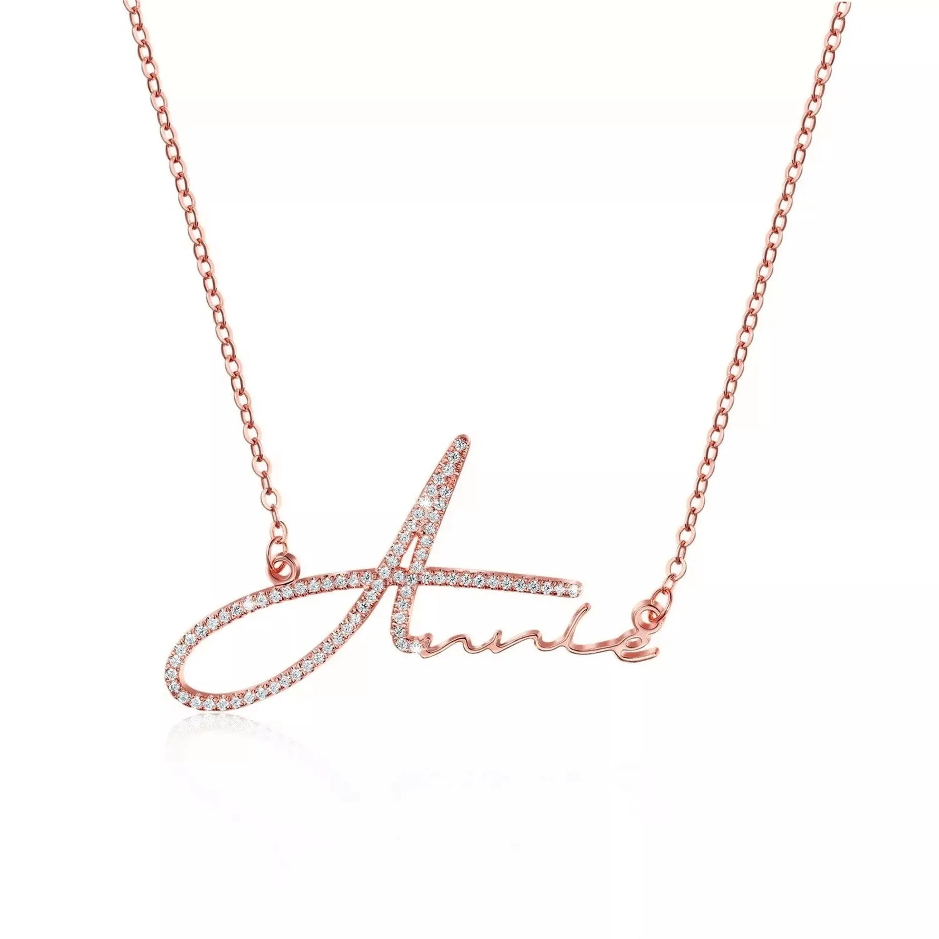 Diamond Name Necklace, Custom Diamond Name Necklace, Diamond Name Chain