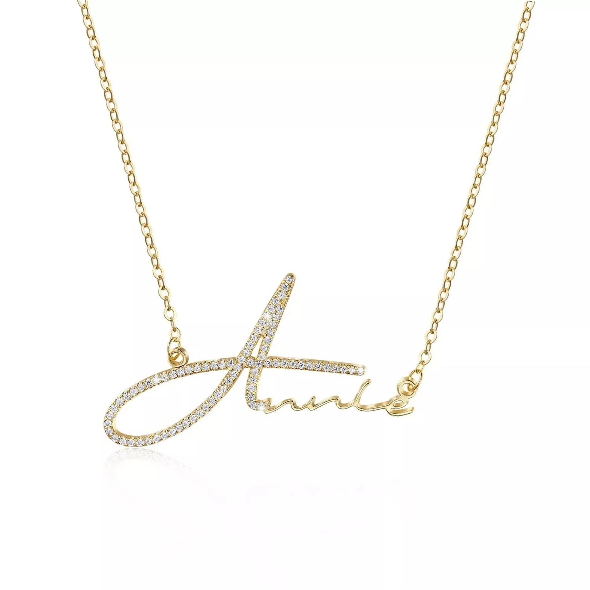 Diamond Name Necklace, Custom Diamond Name Necklace, Diamond Name Chain