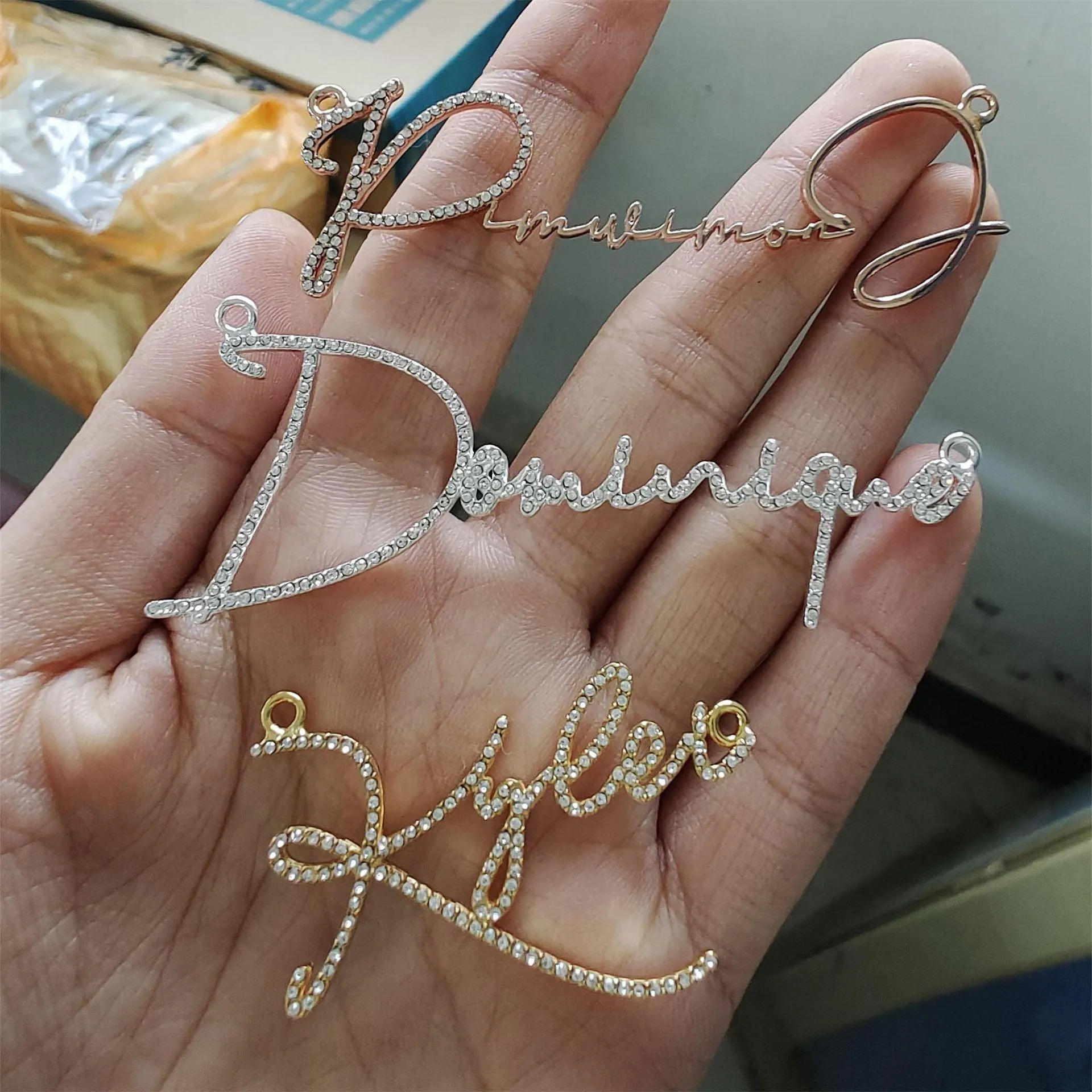 Diamond Name Necklace, Custom Diamond Name Necklace, Diamond Name Chain