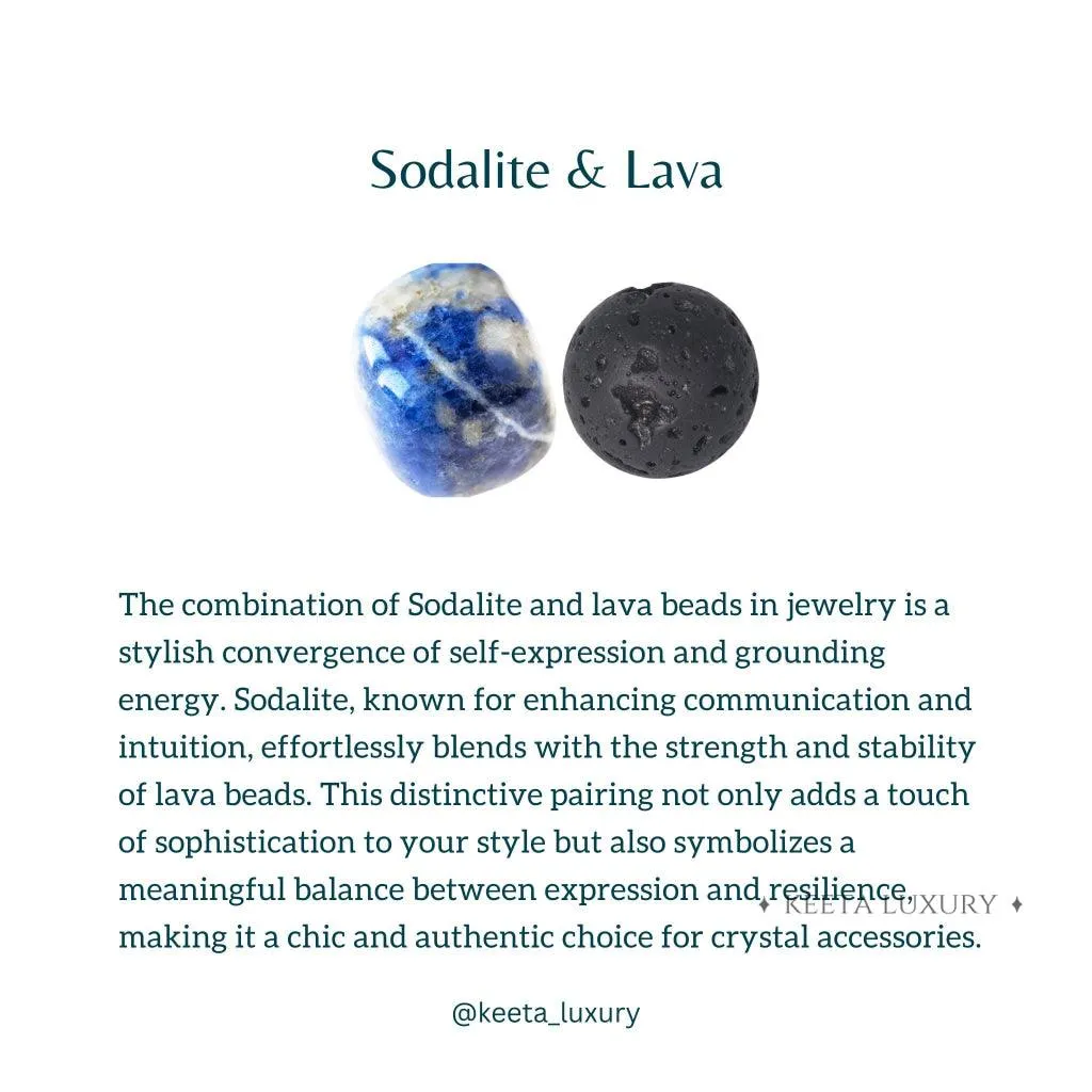 Dual Elemental - Sodalite & Lava Bead Bracelet