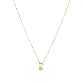 Engravable Darcie Pearl Necklace - Gold