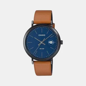 Enticer Men's Analog Leather Watch A1830 - MTP-E175BL-2EVDF