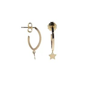 EX-40/G - Ellipse Shape Hoop with Dangling Star