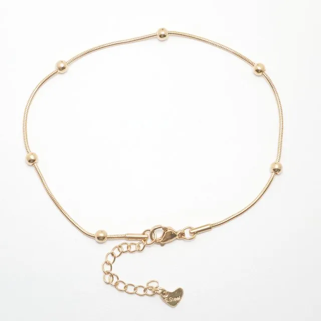 Fashion 304 Stainless Steel Anklet Gold Color Chain Anklet For Women