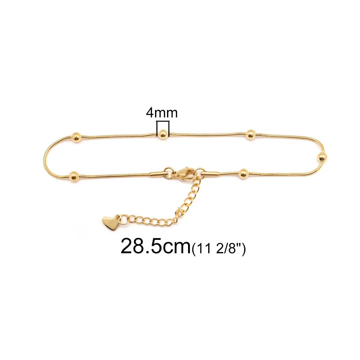 Fashion 304 Stainless Steel Anklet Gold Color Chain Anklet For Women