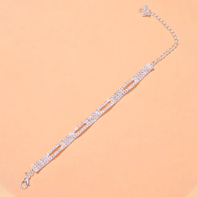 Fashion Crystal Simple Anklet Bracelet Foot Leg Chain Jewelry