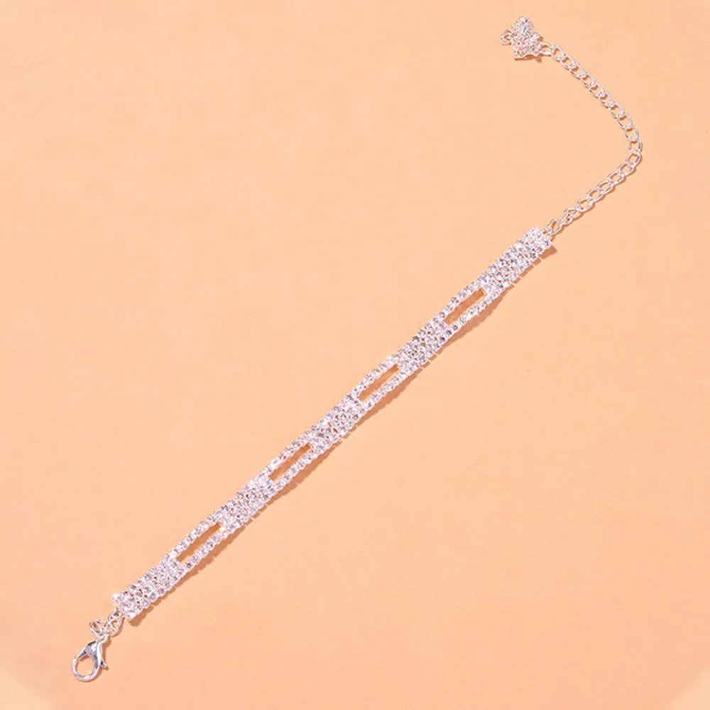 Fashion Crystal Simple Anklet Bracelet Foot Leg Chain Jewelry