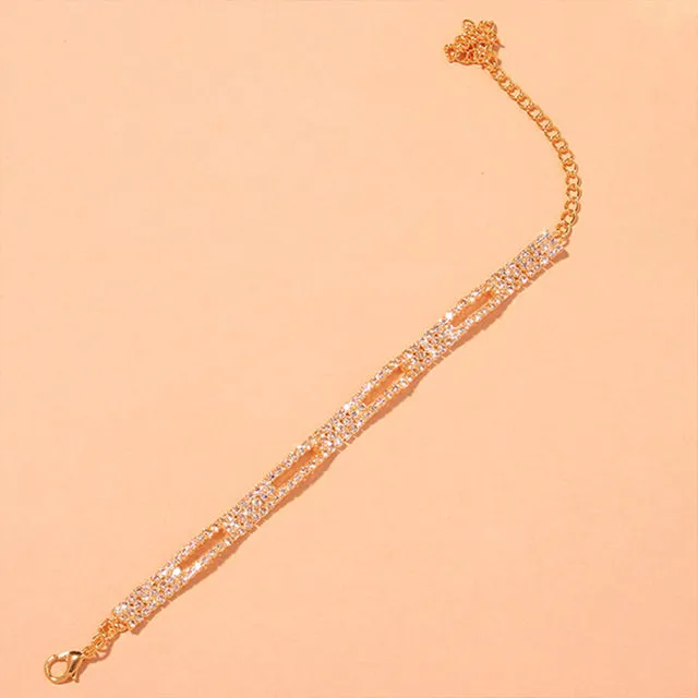 Fashion Crystal Simple Anklet Bracelet Foot Leg Chain Jewelry