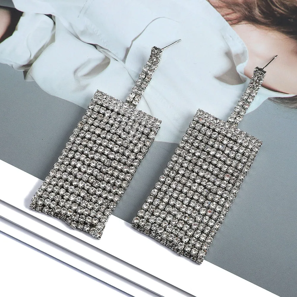 Fashion Long Dangle Earrings Trend Design Double Tassel Metal Ear Accessories For Women Earring