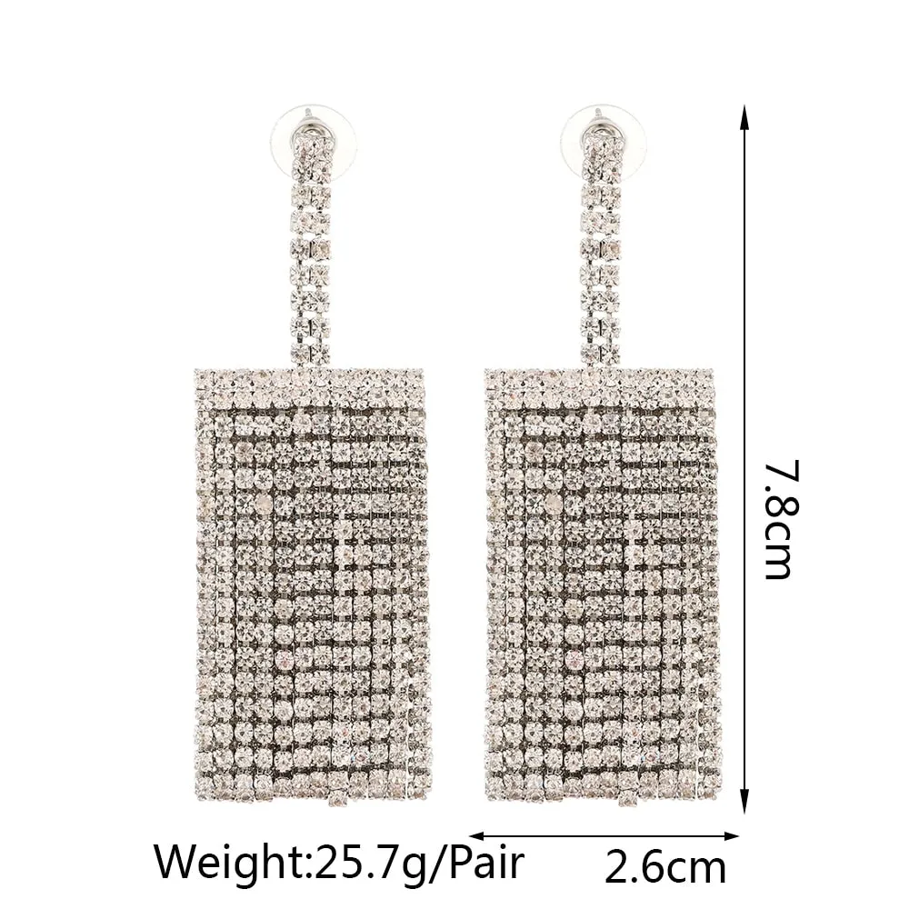 Fashion Long Dangle Earrings Trend Design Double Tassel Metal Ear Accessories For Women Earring