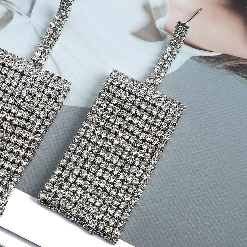 Fashion Long Dangle Earrings Trend Design Double Tassel Metal Ear Accessories For Women Earring
