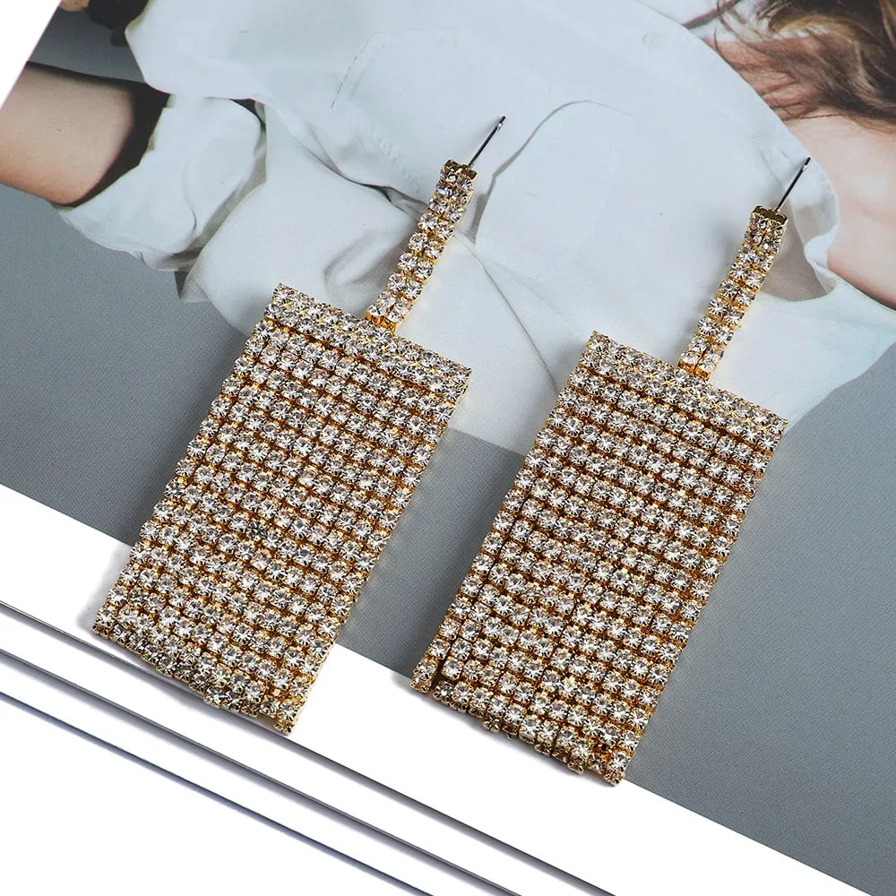 Fashion Long Dangle Earrings Trend Design Double Tassel Metal Ear Accessories For Women Earring