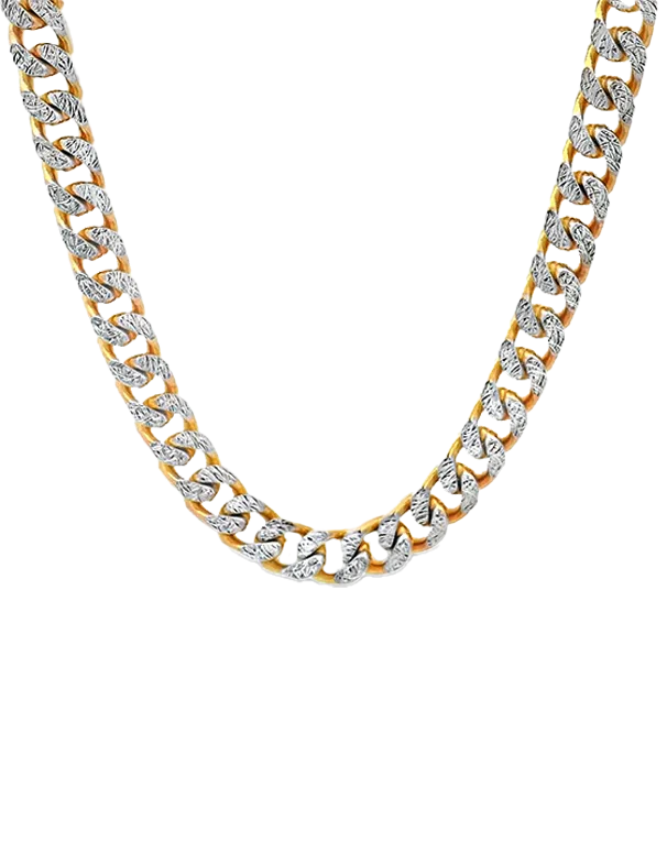 Gold Chain- 10ct Two Tone 55cm Curb Chain-787034