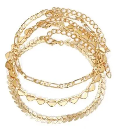 Gold Heart Anklets