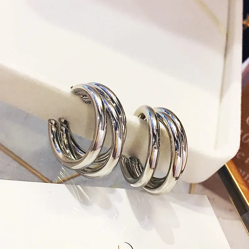 Gold Hoop Women Metal Vintage Geometric Statement Luxury Party Earring