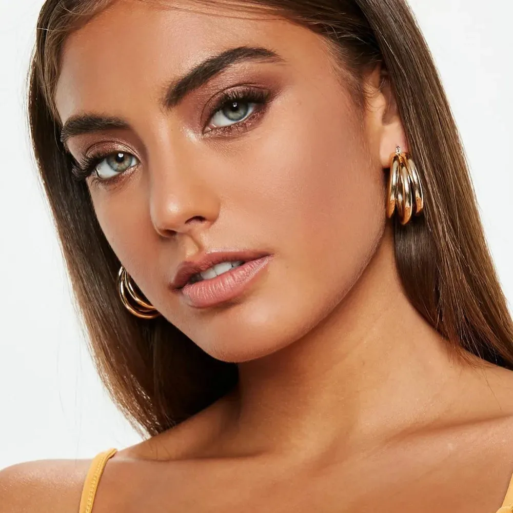 Gold Hoop Women Metal Vintage Geometric Statement Luxury Party Earring