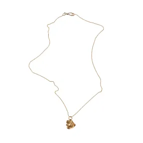 Gold Nugget 14K Gold Necklace w. Diamonds