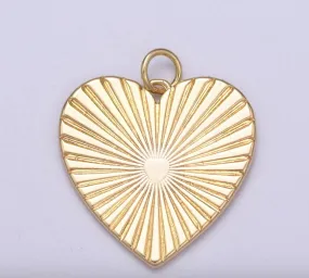 Gold Sunburst Heart Charm